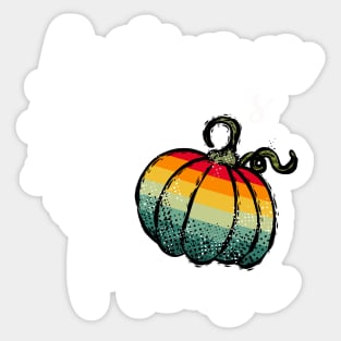 Retro Autumn Leaves And Pumpkin Please Fall design Sticker